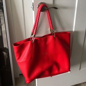 Authentic red leather KateSpade large tote